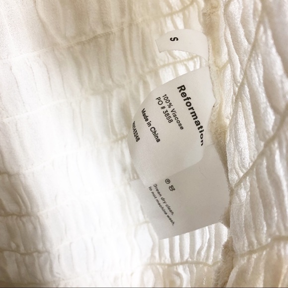 Reformation Detrich Blouse Top Cream Ruffle Small - Picture 7 of 7